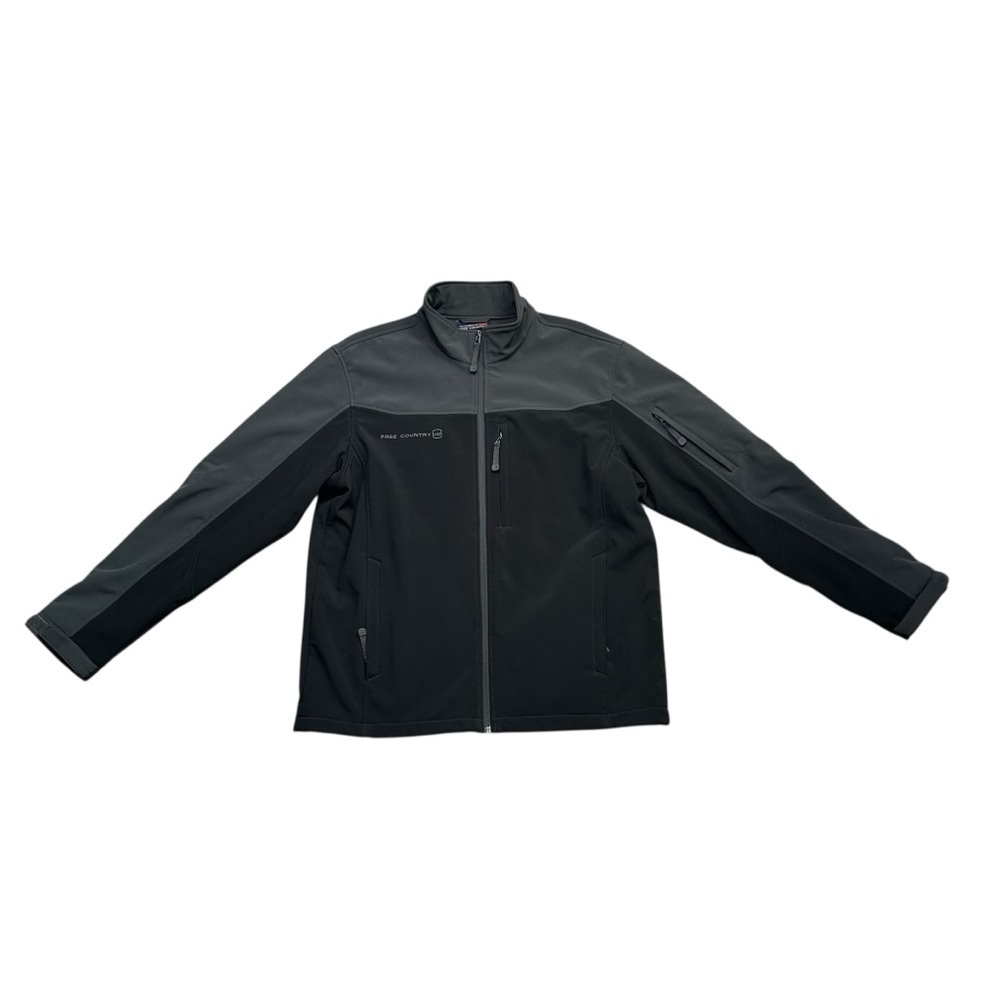 Free Country Men’s L Black & Gray Soft Shell Full Zip Jacket